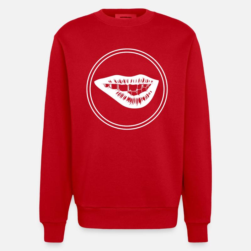 Lèvres symbole Beauté - Sweat bio épais oversize fabriqué en UE - rouge