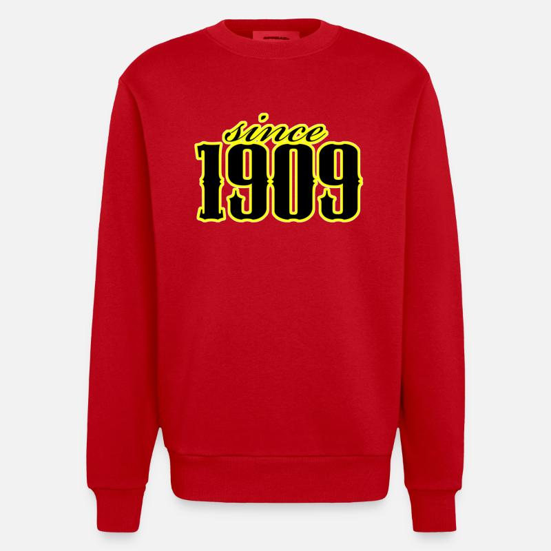 depuis 1909 (noir) - Sweat bio épais oversize fabriqué en UE - rouge