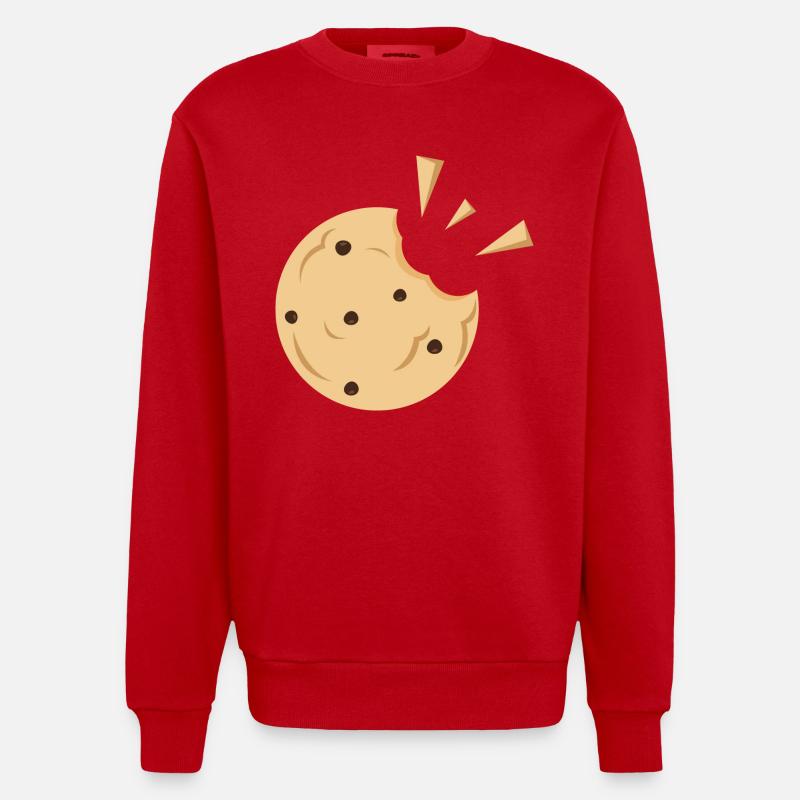 Biscuits mordus Cadeau - Sweat bio épais oversize fabriqué en UE - rouge