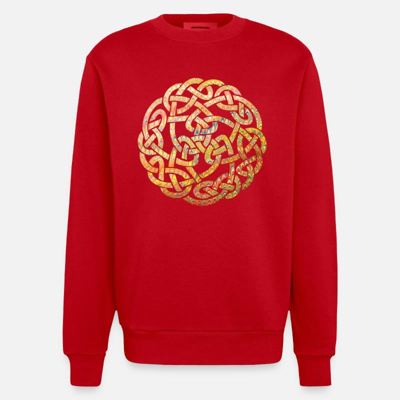 Celtic knot 5 e 37 - Heavyweight Oversized Organic Crew Neck Made in EU - red