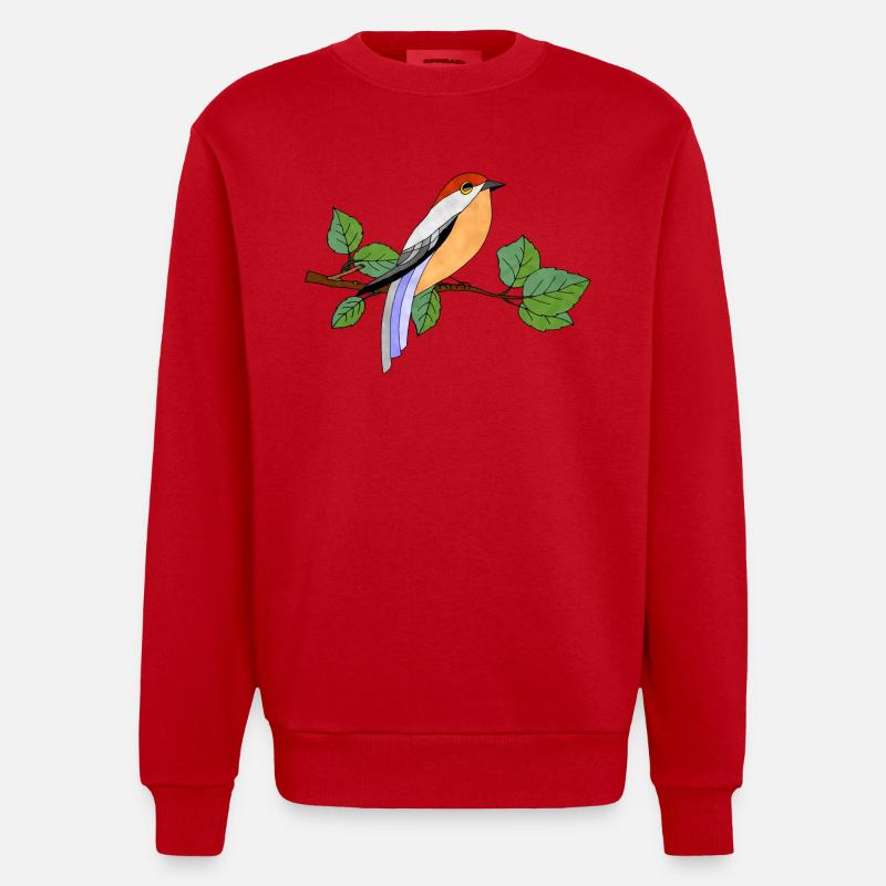 Bunter Vogel - Heavyweight Oversized Organic Crew Neck Made in EU - Rot