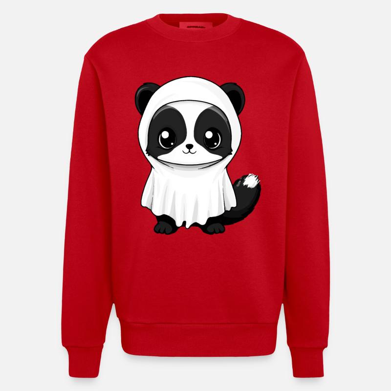 Skunk Halloween Comic Ghost - Heavyweight Oversized Organic Crew Neck Made in EU - red
