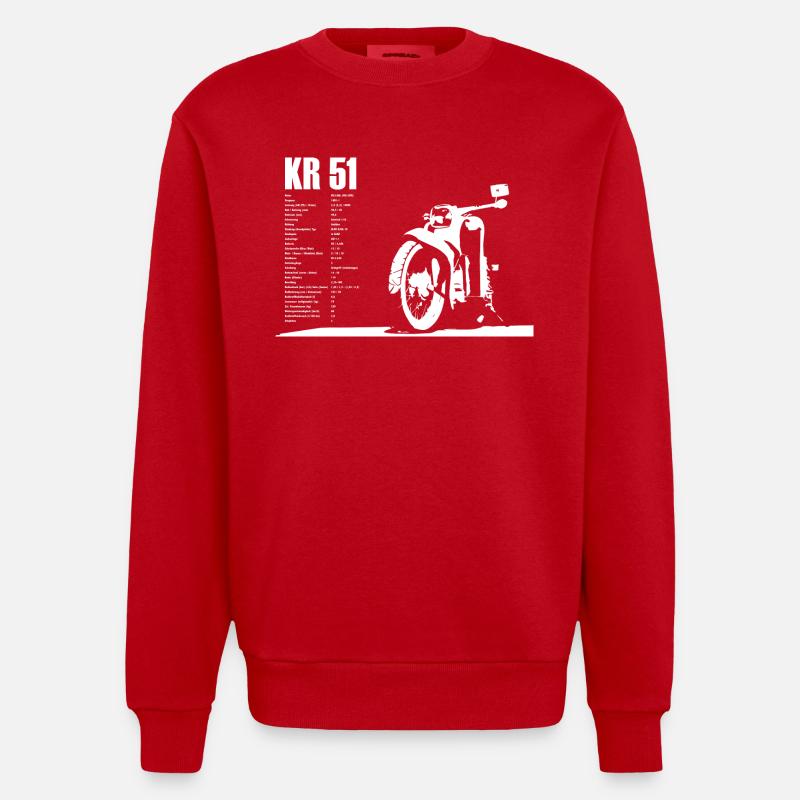 Simson Schwalbe Kr-51 - Heavyweight Oversized Organic Crew Neck Made in EU - Rot