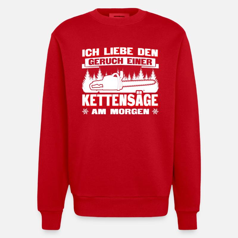 Tronçonneuse à odeur - Sweat bio épais oversize fabriqué en UE - rouge