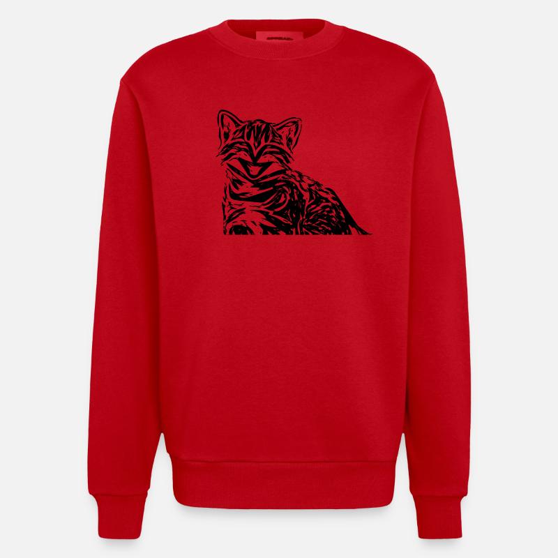 chat - Sweat bio épais oversize fabriqué en UE - rouge