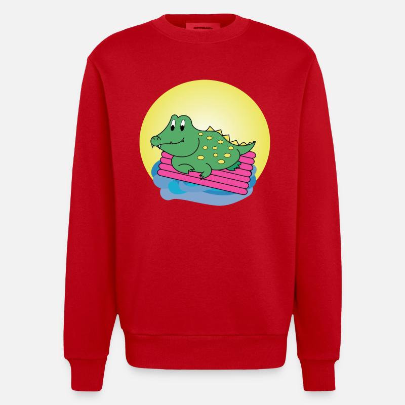 Kai Krokodil - Geschenk - Geschenkidee - Heavyweight Oversized Organic Crew Neck Made in EU - Rot