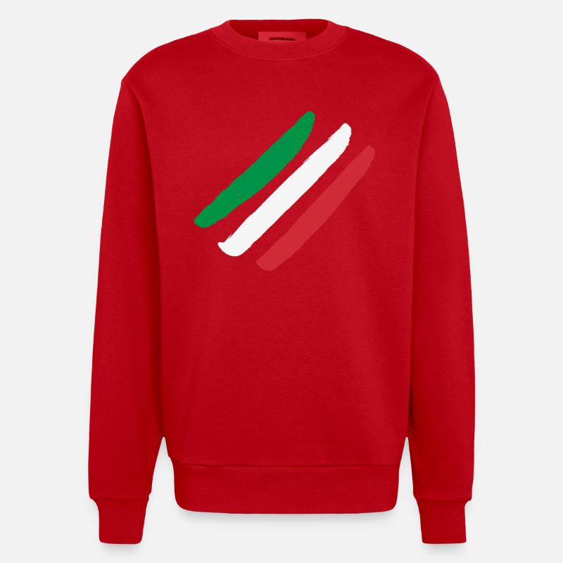 Drapeau de l’Italie - Steifen - Sweat bio épais oversize fabriqué en UE - rouge