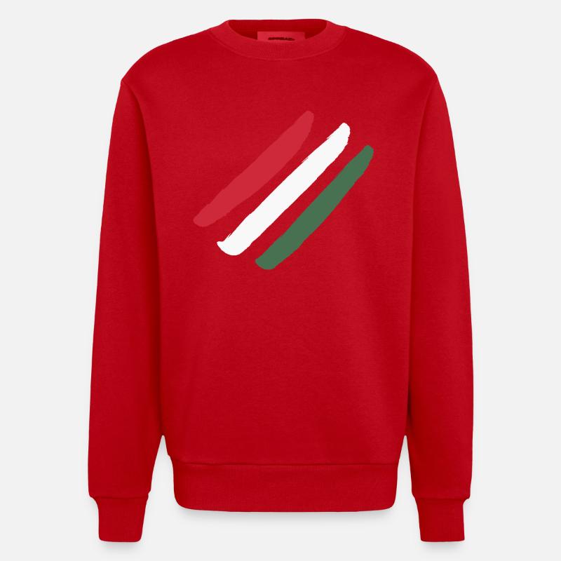 Drapeau de la Hongrie - Sweat bio épais oversize fabriqué en UE - rouge