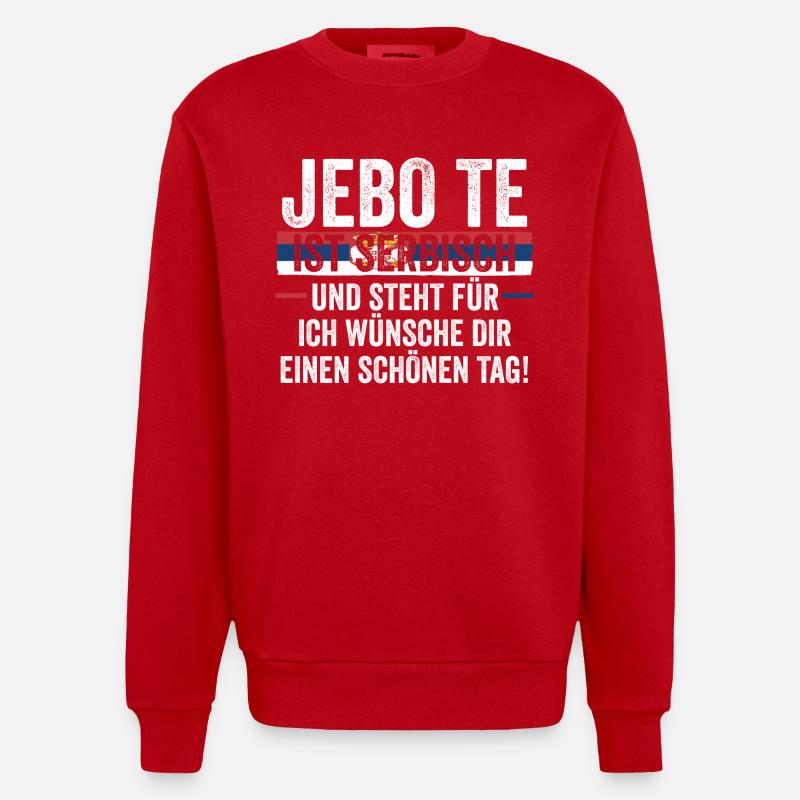 Serbe Serbe Serbie - Sweat bio épais oversize fabriqué en UE - rouge