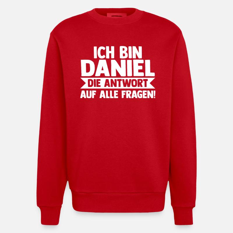 Vorname Daniel - Heavyweight Oversized Organic Crew Neck Made in EU - Rot