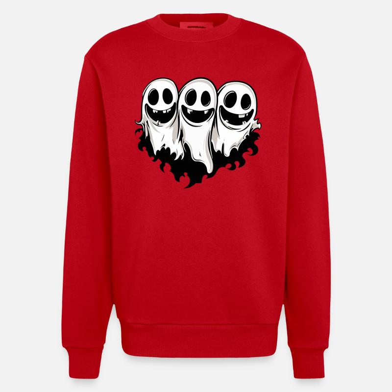 Ghosts Halloween Ghost - Heavyweight Oversized Organic Crew Neck Made in EU - red