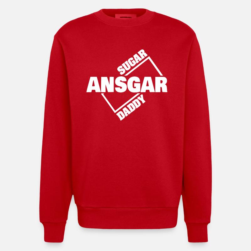 Gift for Ansgar - Heavyweight Oversized Organic Crew Neck Made in EU - red