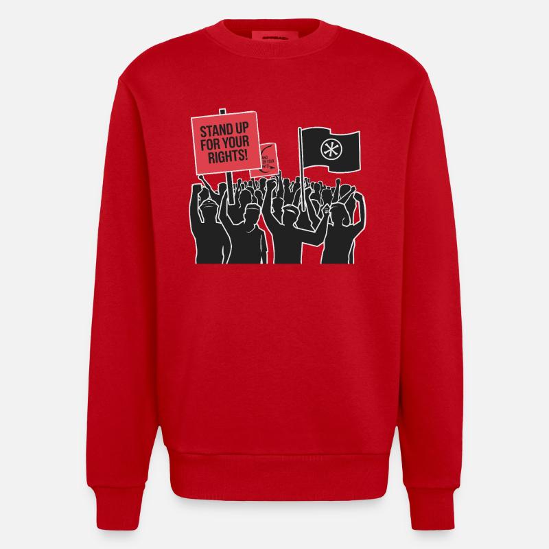 DÉFENDEZ VOS DROITS - Sweat bio épais oversize fabriqué en UE - rouge
