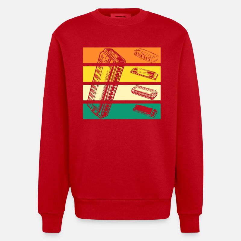 Harmonica Harmonica - Heavyweight Oversized Organic Crew Neck Made in EU - red