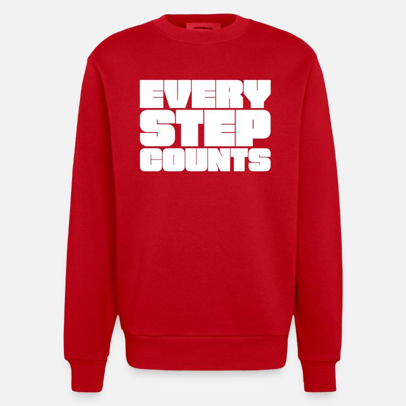 Chaque pas compte - Sweat bio épais oversize fabriqué en UE - rouge