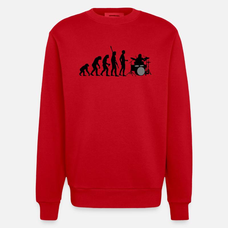 evolution_drummer_b_2c - Heavyweight Oversized Organic Crew Neck Made in EU - Rot