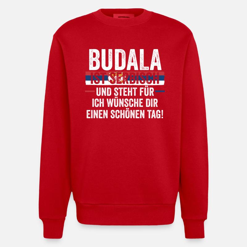 Serbe Serbe Serbie - Sweat bio épais oversize fabriqué en UE - rouge