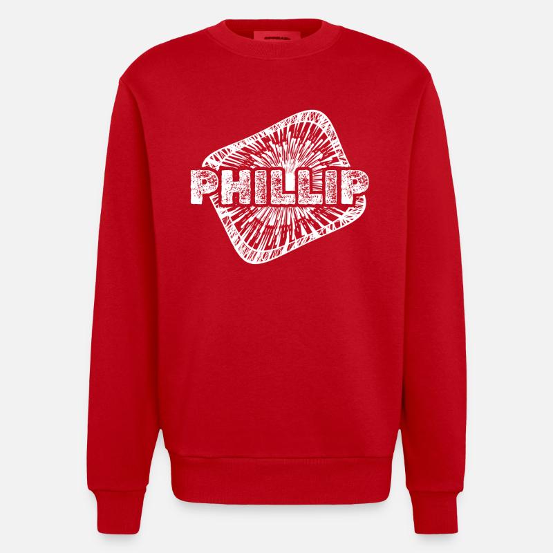 Phillip as a birth - Heavyweight Oversized Organic Crew Neck Made in EU - red