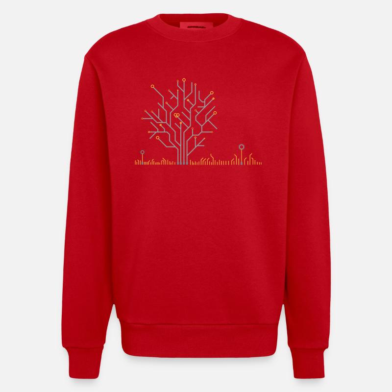 PCB Tree - Heavyweight Oversized Organic Crew Neck Made in EU - Rot