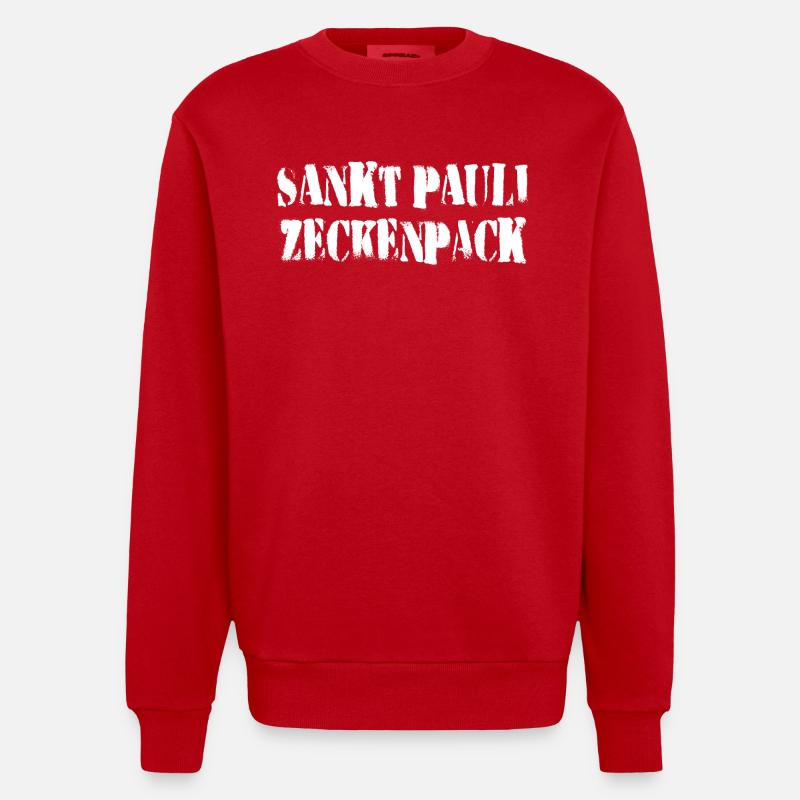 Pack de tiques Sankt Pauli - Sweat bio épais oversize fabriqué en UE - rouge