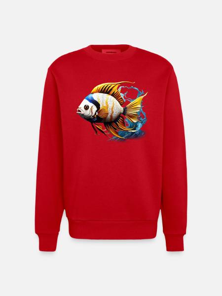 Angelfish - Heavyweight Oversized Organic Crew Neck Made in EU - red