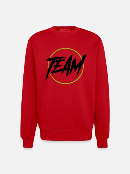 Team Circle - Heavyweight Oversized Organic Crew Neck Made in EU - red