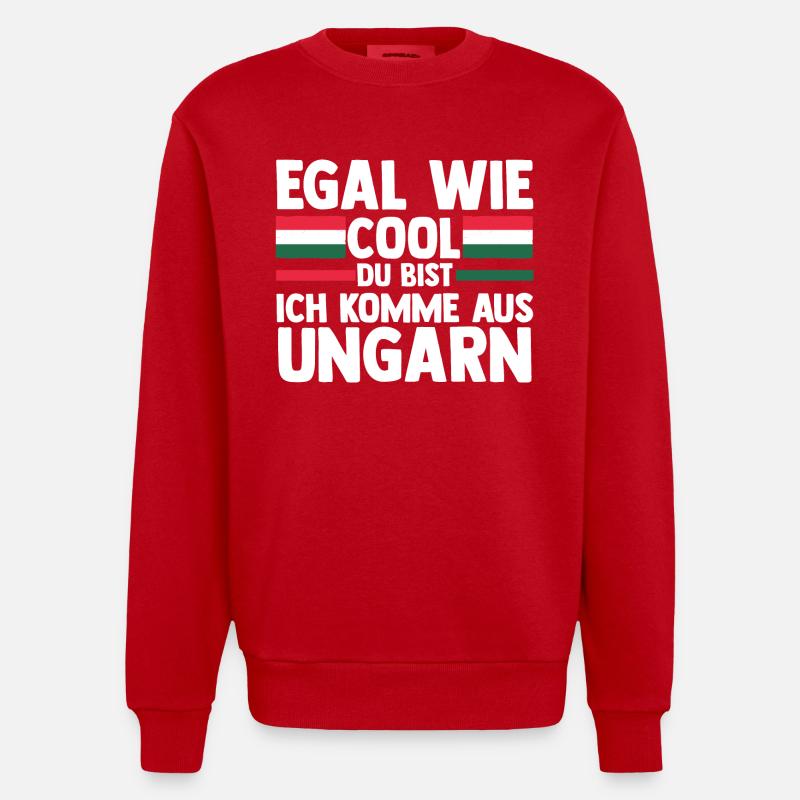 Ungar Ungarisch Ungarn - Heavyweight Oversized Organic Crew Neck Made in EU - Rot