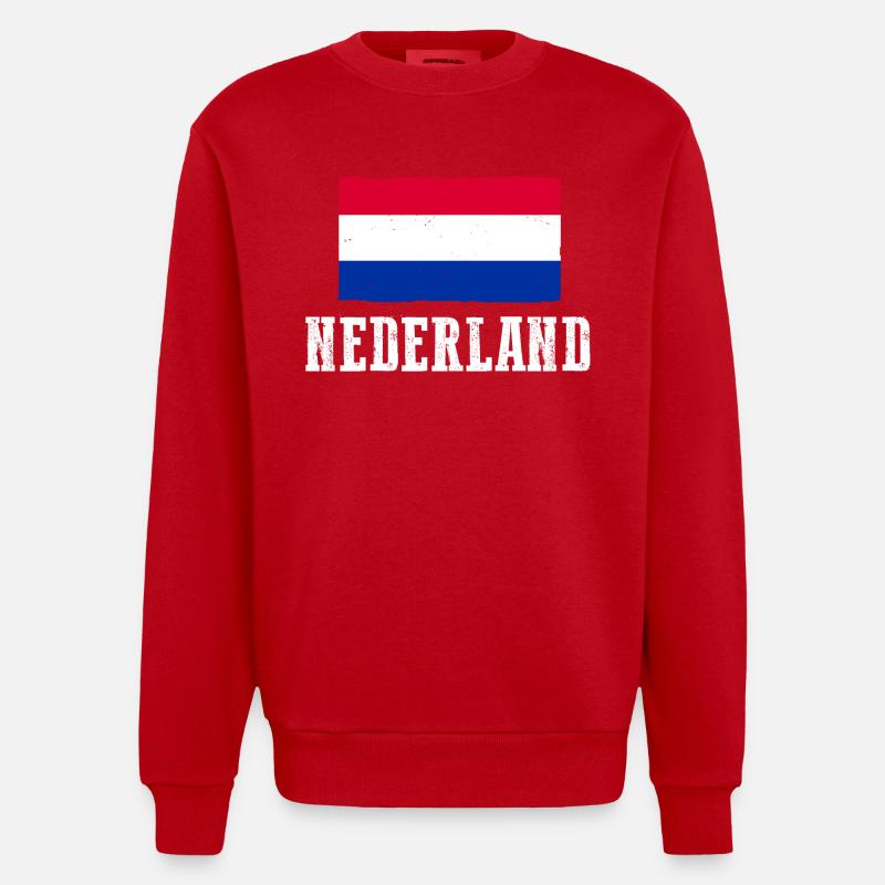 Pays-Bas Pays-Bas - Sweat bio épais oversize fabriqué en UE - rouge