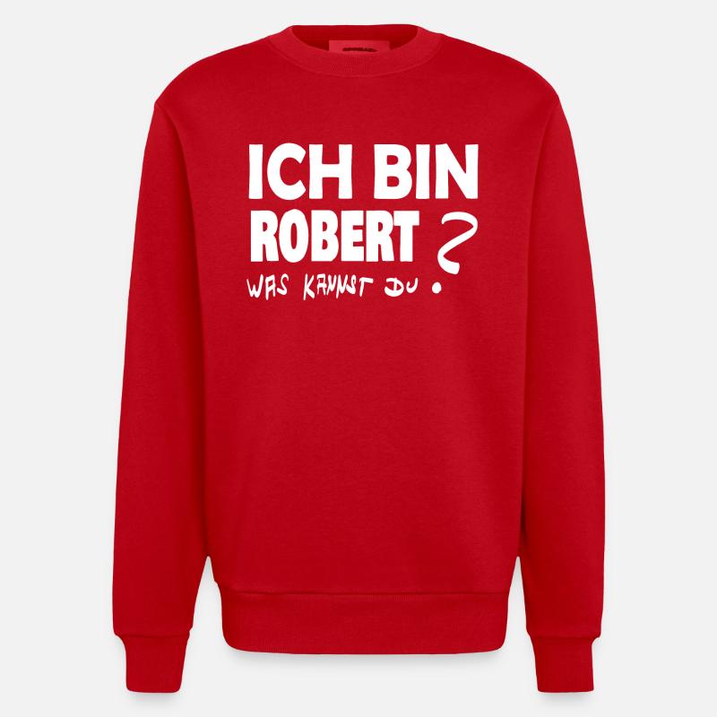 Robert as a given name - Heavyweight Oversized Organic Crew Neck Made in EU - red
