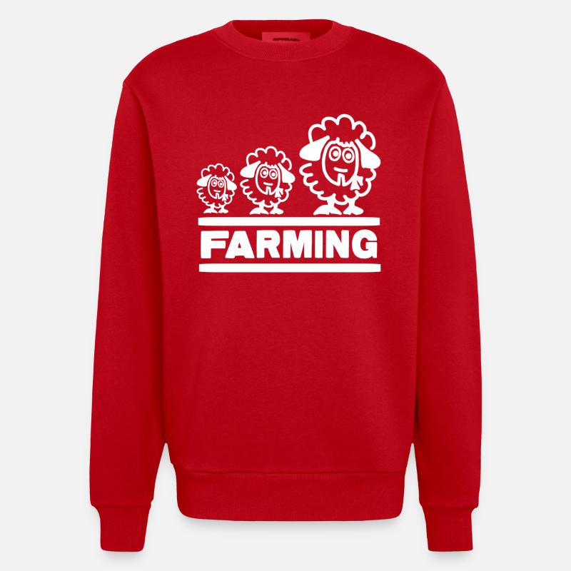 Farmer Evolution Mouton - Sweat bio épais oversize fabriqué en UE - rouge