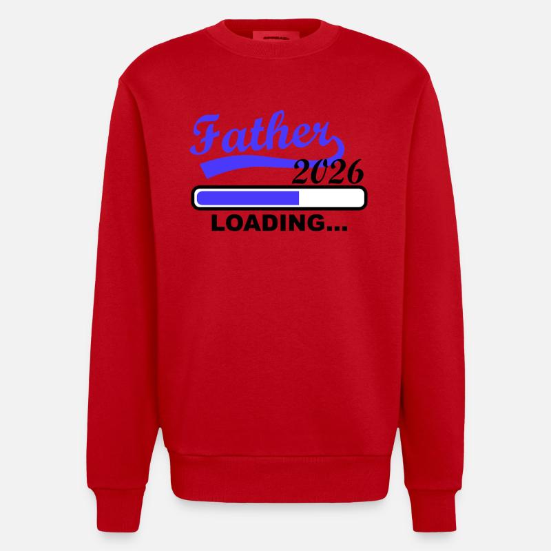 Vater 2026 Wird Geladen Loading - Heavyweight Oversized Organic Crew Neck Made in EU - Rot