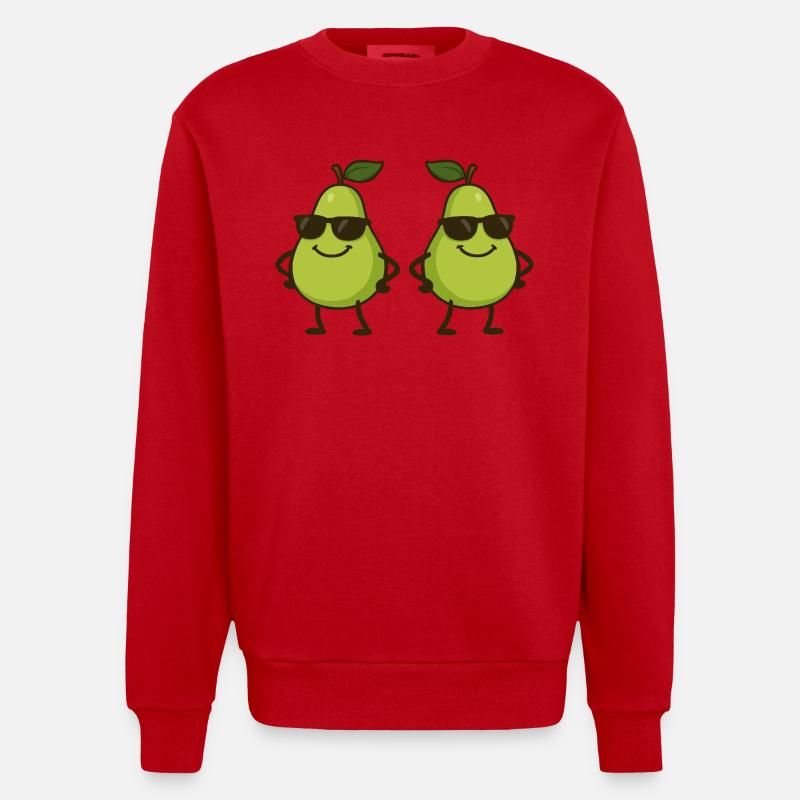 Pear Comic Cool 2 - Heavyweight Oversized Organic Crew Neck Made in EU - red