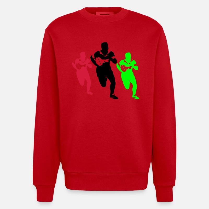 rugby - Heavyweight Oversized Organic Crew Neck Made in EU - red