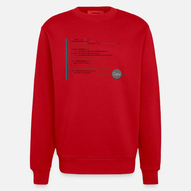 I am a Software Developer - Heavyweight Oversized Organic Crew Neck Made in EU - red