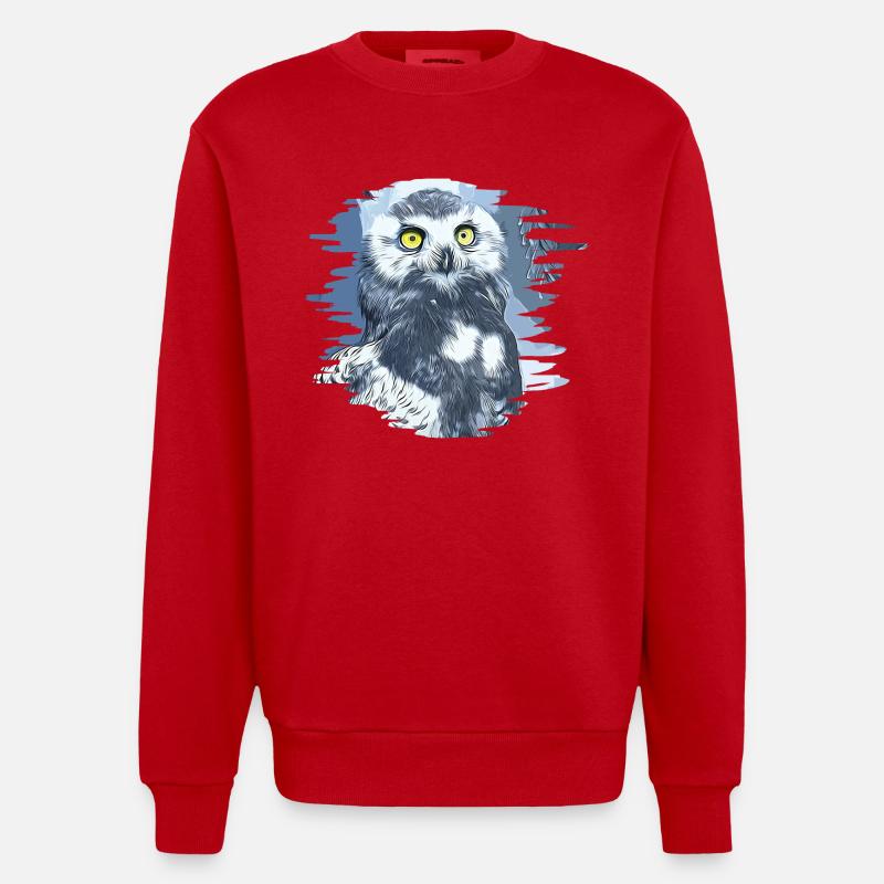 gxp schneeeule vector art - Heavyweight Oversized Organic Crew Neck Made in EU - Rot