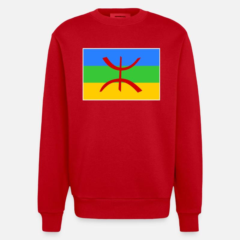 Amazigh - Sweat bio épais oversize fabriqué en UE - rouge