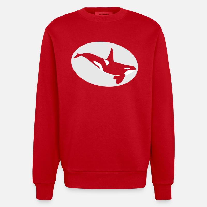 Schwertwal - Heavyweight Oversized Organic Crew Neck Made in EU - Rot