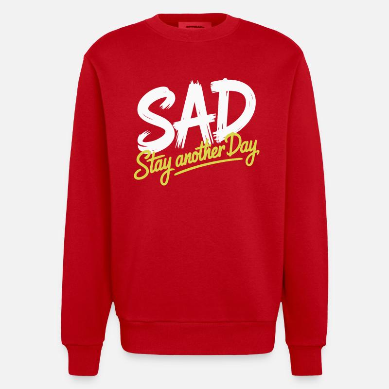RESTEZ UN JOUR DE PLUS - Sweat bio épais oversize fabriqué en UE - rouge