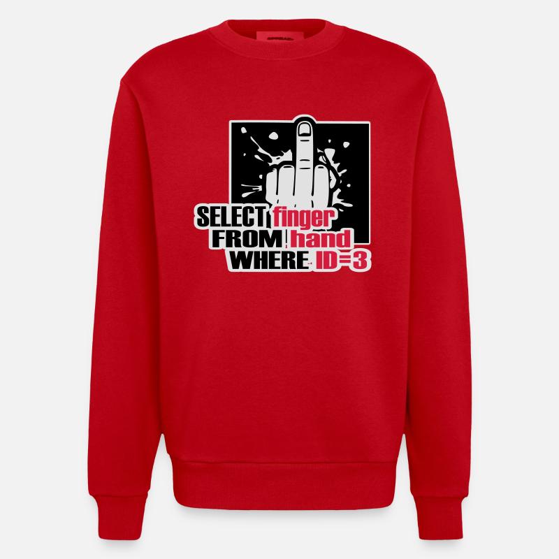 Doigt SELECT FROM main - Sweat bio épais oversize fabriqué en UE - rouge