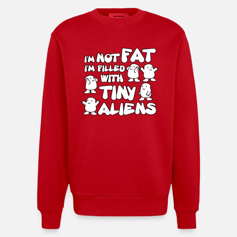 I'm not fat I'm filled with tiny aliens - Sweat bio épais oversize fabriqué en UE - rouge