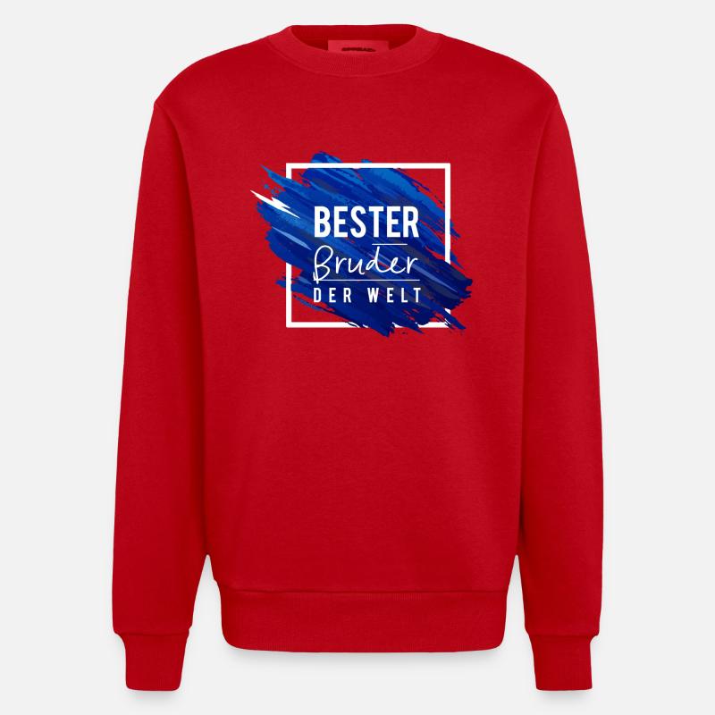 Bester Bruder der Welt 2 - Heavyweight Oversized Organic Crew Neck Made in EU - Rot