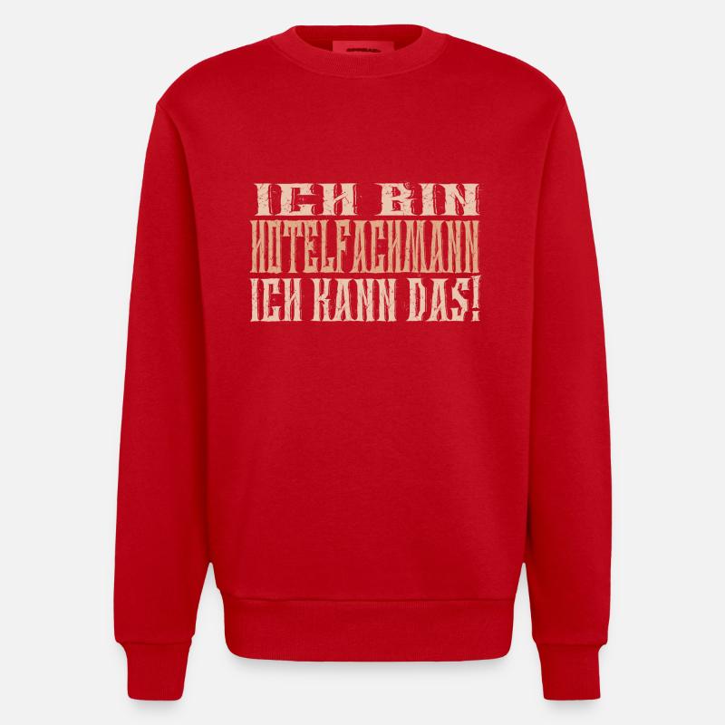 Ich bin Hotelfachmann - Heavyweight Oversized Organic Crew Neck Made in EU - Rot