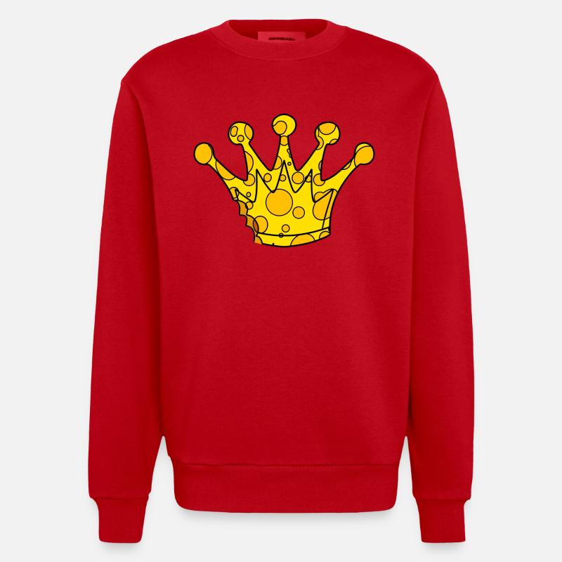 Fromage symbole de la couronne - Sweat bio épais oversize fabriqué en UE - rouge