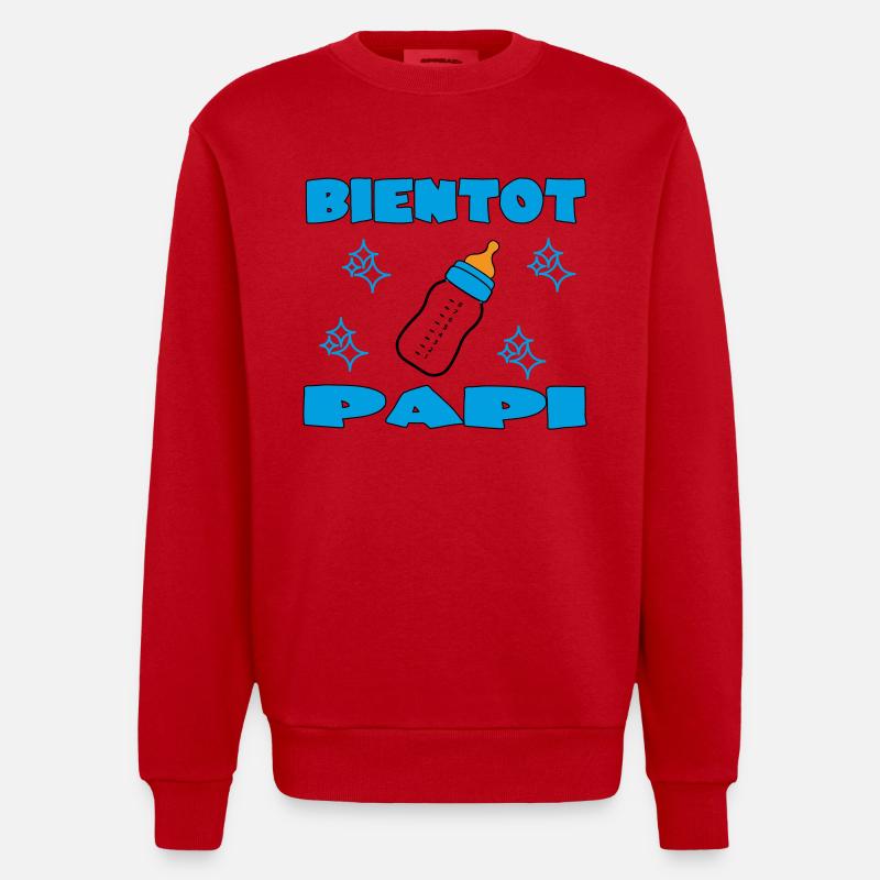BIENTOT PAPI - Sweat bio épais oversize fabriqué en UE - rouge