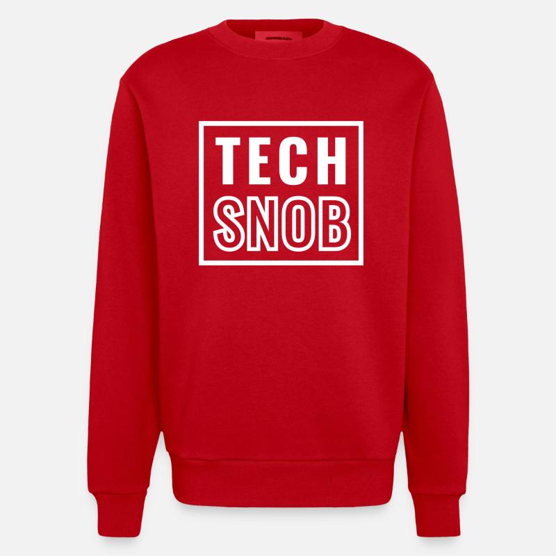 Tech Snob - Technology - IT - Heavyweight Oversized Organic Crew Neck Made in EU - red