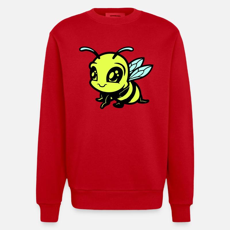 Abeille Bumblebee Bande dessinée - Sweat bio épais oversize fabriqué en UE - rouge