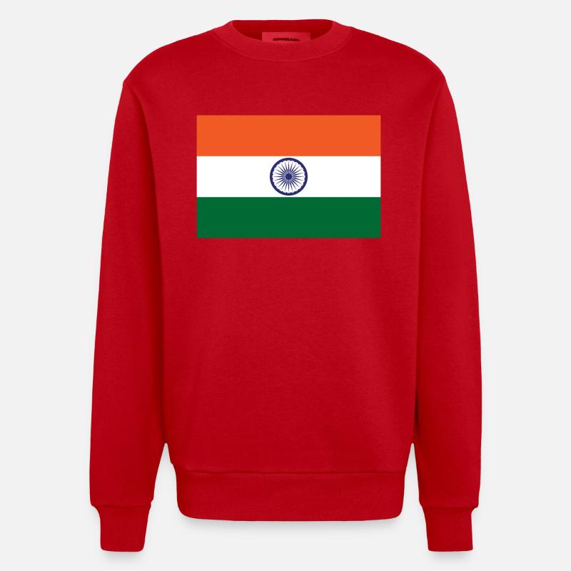 Indien - Heavyweight Oversized Organic Crew Neck Made in EU - Rot