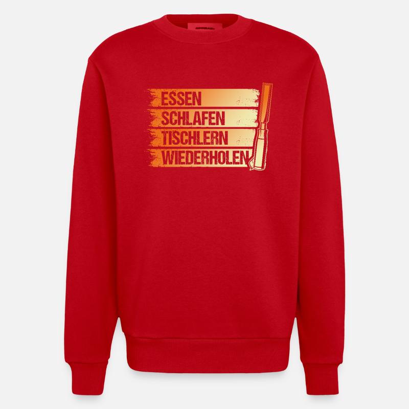 Carpenter, Carpenter, Carpenter - Heavyweight Oversized Organic Crew Neck Made in EU - red