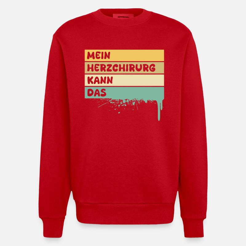 Herzchirurg - Heavyweight Oversized Organic Crew Neck Made in EU - Rot