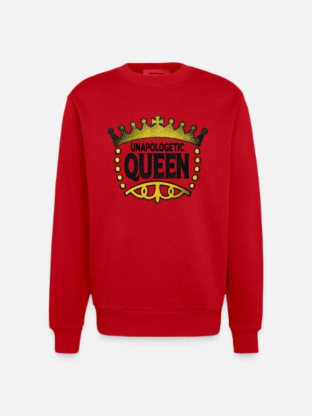 Unapologetic Queen - Heavyweight Oversized Organic Crew Neck Made in EU - red